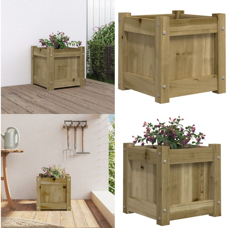 Vidaxl - Jardinière 31x31x31 cm bois de pin imprégné - Jardinier - Pot De Fleurs - Extérieur - Balcon - Patio - Home & Living