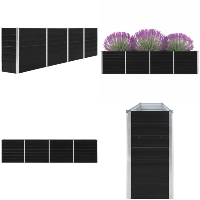 Vidaxl - Jardinière 320x40x77 cm Acier galvanisé Anthracite - jardinière - jardinières - Home & Living - Anthracite