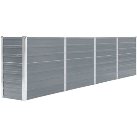 Jardinière 320x40x77 cm Acier galvanisé Gris vidaXL