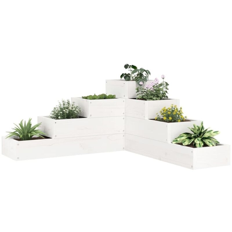 Vidaxl - Jardinière 4 niveaux 80,5x79x36 cm blanc bois de pin massif