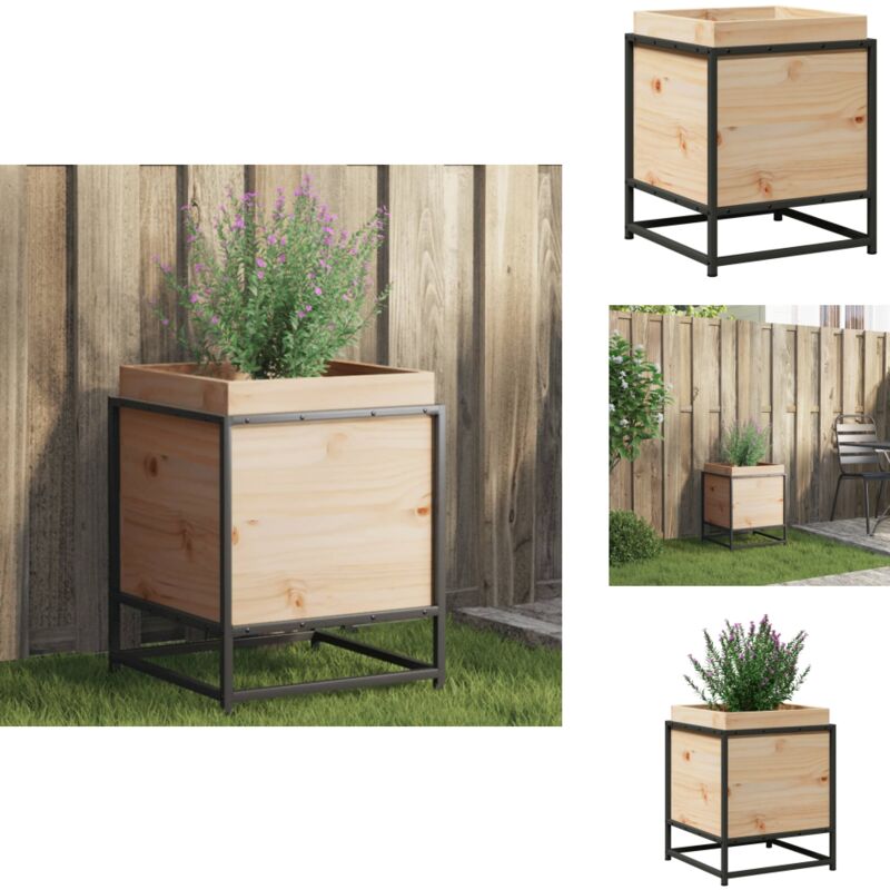 Jardinière 40x40x50 cm bois de pin massif - Jardinieredécorative - Jardinière Extérieure - Pot De Fleurs Extérieur - Bac à Fleurs - Bois De Pin Massif