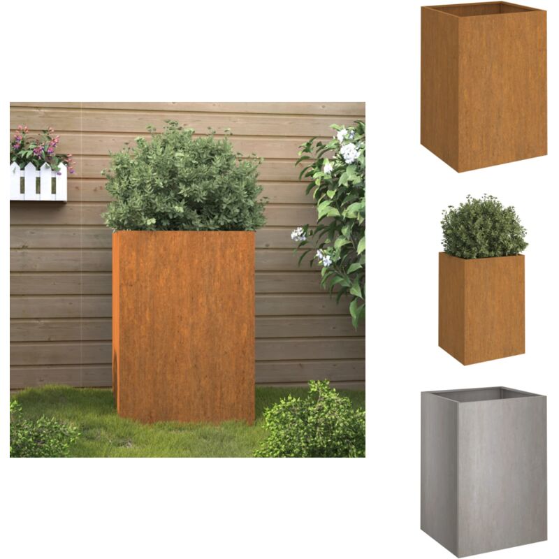 Jardinière 42x38x75 cm acier corten - Jardinier - Pot De Fleurs - Plante - Extérieur - Balcon