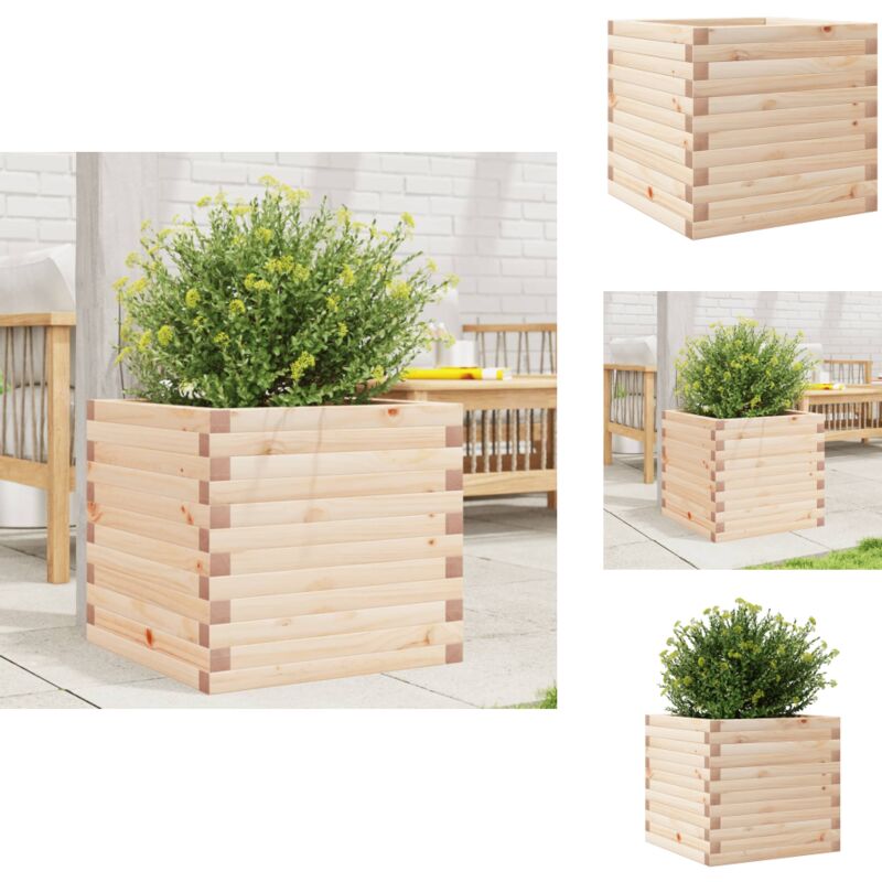 Vidaxl - Jardinière 50x50x45,5 cm bois de pin massif - Jardinier - Pot De Fleurs - Bac à Plantation - Bois De Pin - Design Rustique