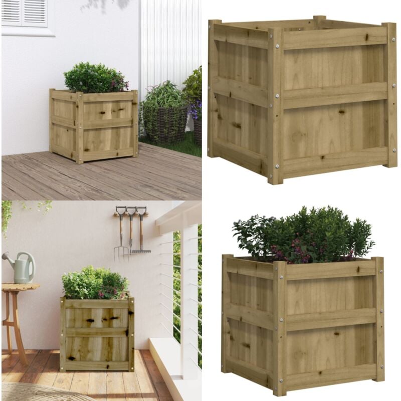 Vidaxl - Jardinière 50x50x50 cm bois de pin imprégné - Jardinier - Pot De Fleurs - Extérieur - Balcon - Patio - Home & Living