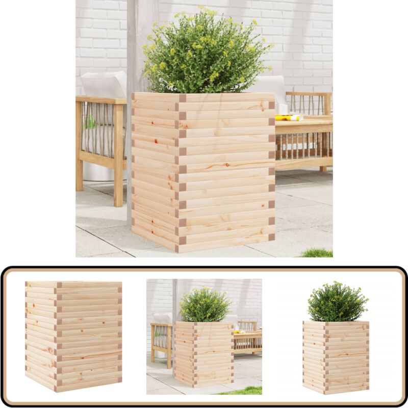 Vidaxl - Jardinière 50x50x68,5 cm bois de pin massif - Jardinieredécorative - Jardinière Extérieure - Pot De Fleurs En Bois - Bac à Fleurs