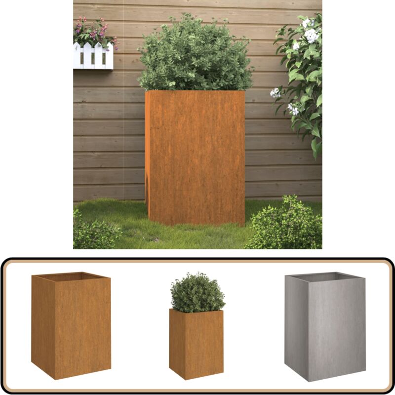 Vidaxl - Jardinière 52x48x75 cm acier corten - Jardinier - Bac à Fleurs - Pot De Fleurs Extérieur - Acier Corten - Déco Jardin