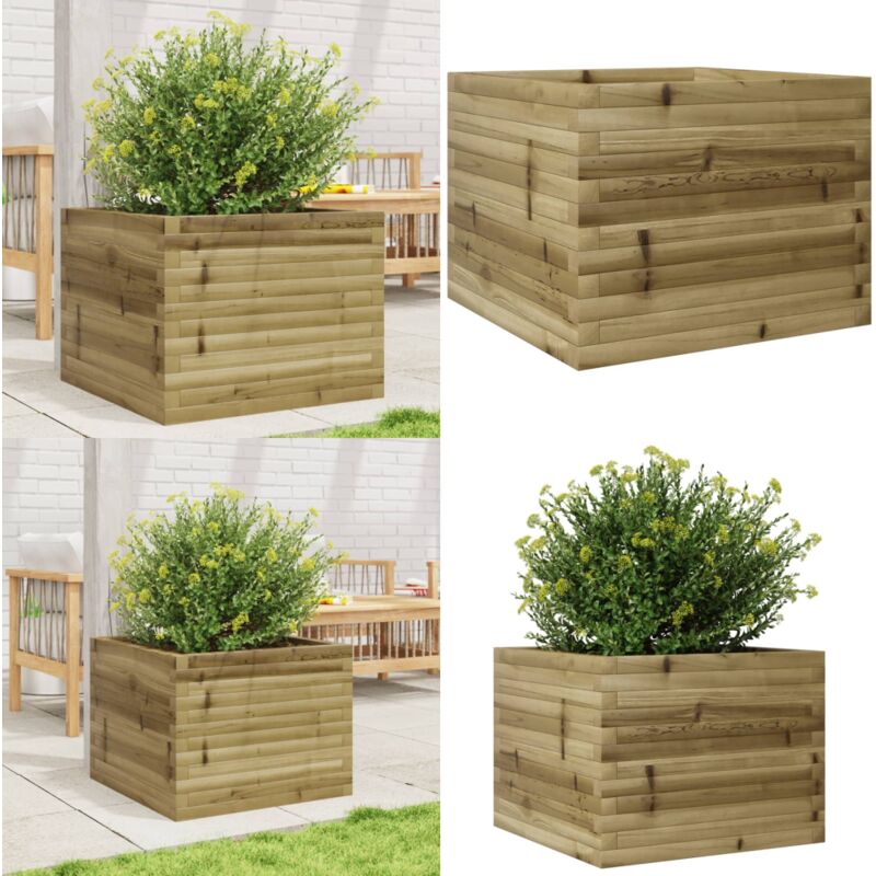 Vidaxl - Jardinière 60x60x45,5 cm bois de pin imprégné - Jardinier - Pot De Fleurs - Bac à Plantation - Extérieur - Terrasse - Home & Living