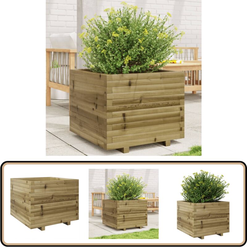 Vidaxl - Jardinière 60x60x49,5 cm bois de pin imprégné - Jardiniered'extérieure - Jardinière En Bois - Pot De Fleurs Extérieur - Déco Jardin - Bac à