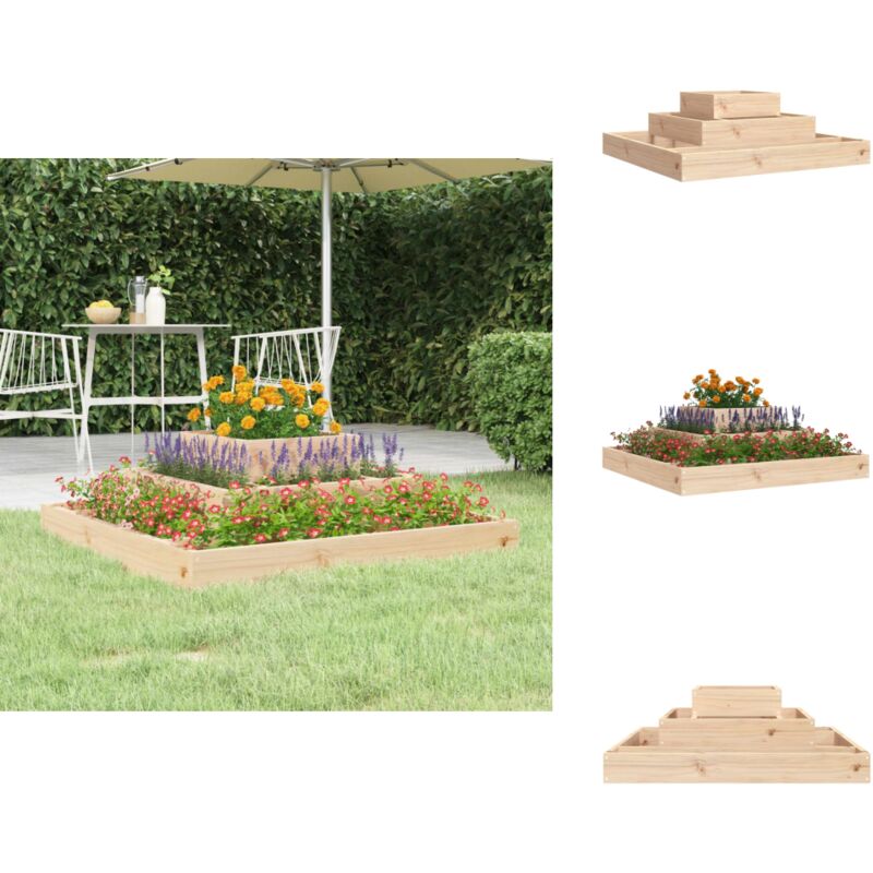 Jardinière 80x80x27 cm Bois massif de pin - Jardinier - Pots De Fleurs - Jardinerie - Plante - Balcon