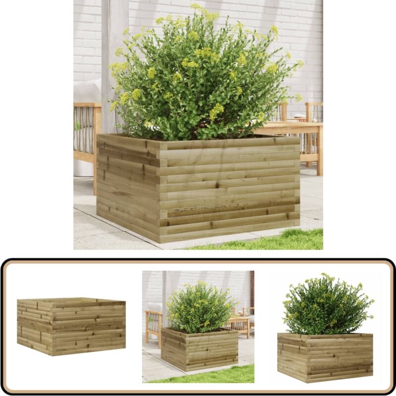 Vidaxl - Jardinière 80x80x45,5 cm bois de pin imprégné - Jardinier - Pot De Fleurs - Bac à Plantation - Extérieur - Bois