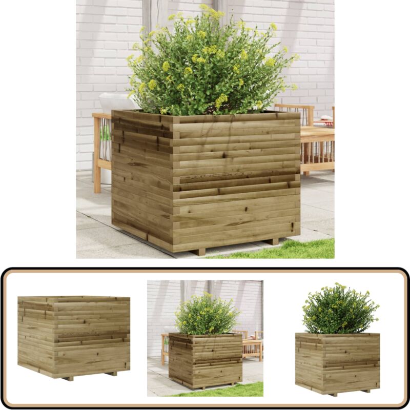 Vidaxl - Jardinière 80x80x72 cm bois de pin imprégné - Jardiniered'extérieure - Jardinière En Bois - Pot De Fleurs Extérieur - Déco Jardin - Bac à