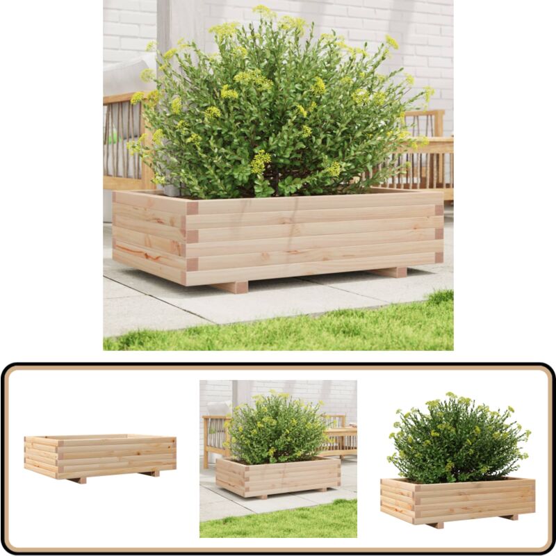 Vidaxl - Jardinière 90x60x26,5 cm bois de pin massif - Jardinier - Pot De Fleurs - Bac à Plantation - Extérieur - Terrasse