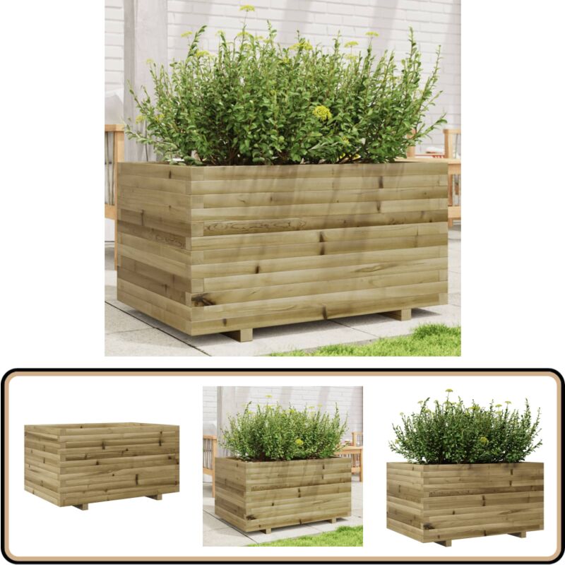 Vidaxl - Jardinière 90x60x49,5 cm bois de pin imprégné - Jardiniered'extérieure - Jardinière Bois - Pot De Fleurs Extérieur - Fleurissement