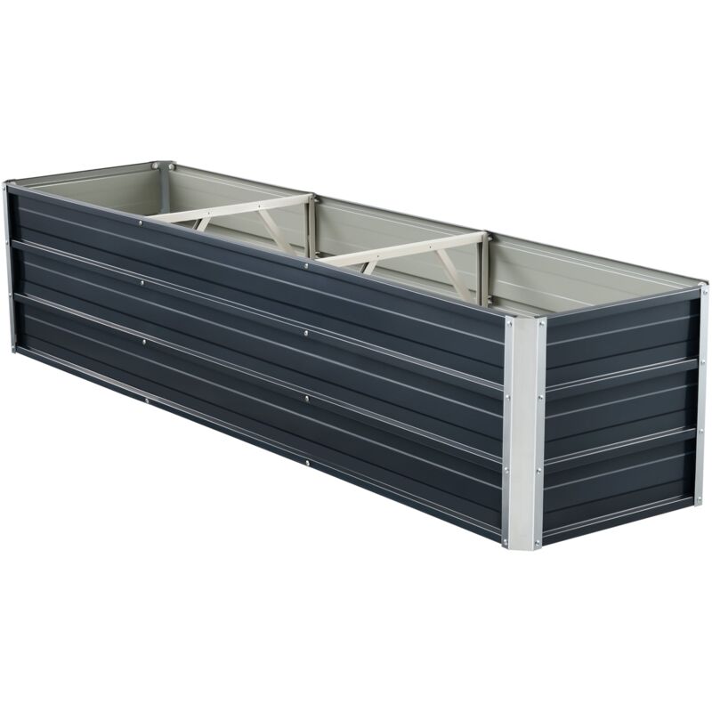 Jardinière à 2 barres de séparation 183 x 47 x 40 cm anthracite