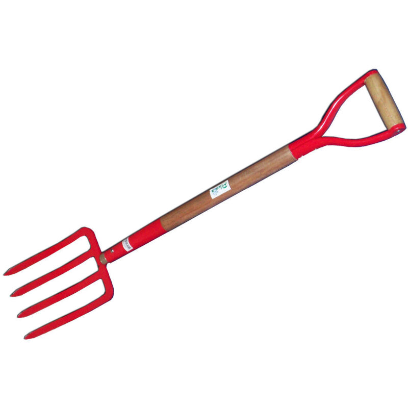 Fplus - Jardinière à fourche à 4 dents avec anneau de poignée en bois F104Y