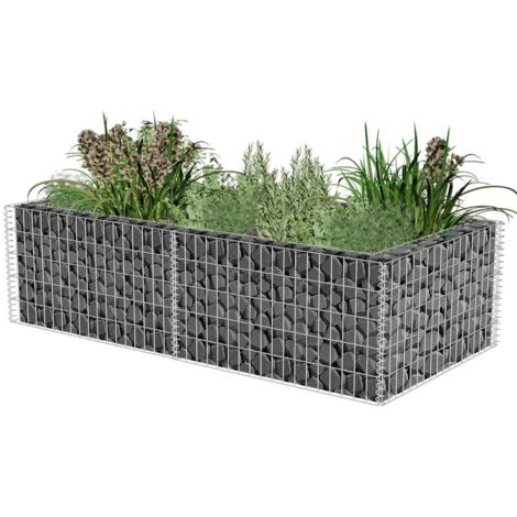 Jardinière à gabion Acier galvanisé 180 x 90 x 50 cm