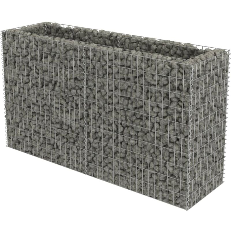 Lit surélevé à gabion Acier galvanisé 180x50x100 cm