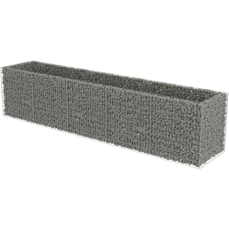 Lit surélevé à gabion Acier galvanisé 450x90x100 cm