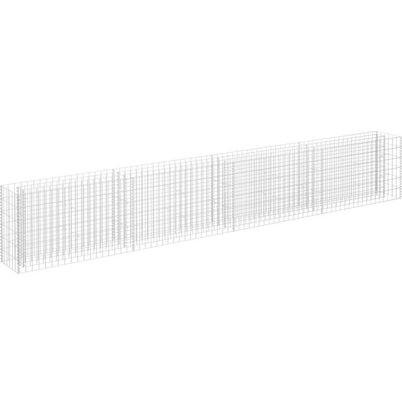 Lit surélevé à gabion Acier galvanisé 360x30x60 cm