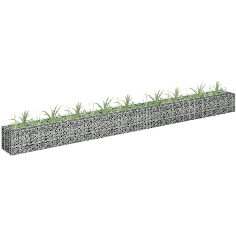 Lit surélevé à gabion Acier galvanisé 360x30x30 cm