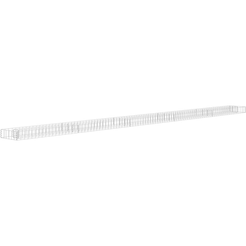 Vidaxl – Lit surélevé à gabion en acier galvanisé 450x30x10 cm – Grande capacité de charge – Pour aménagement extérieur esthétique