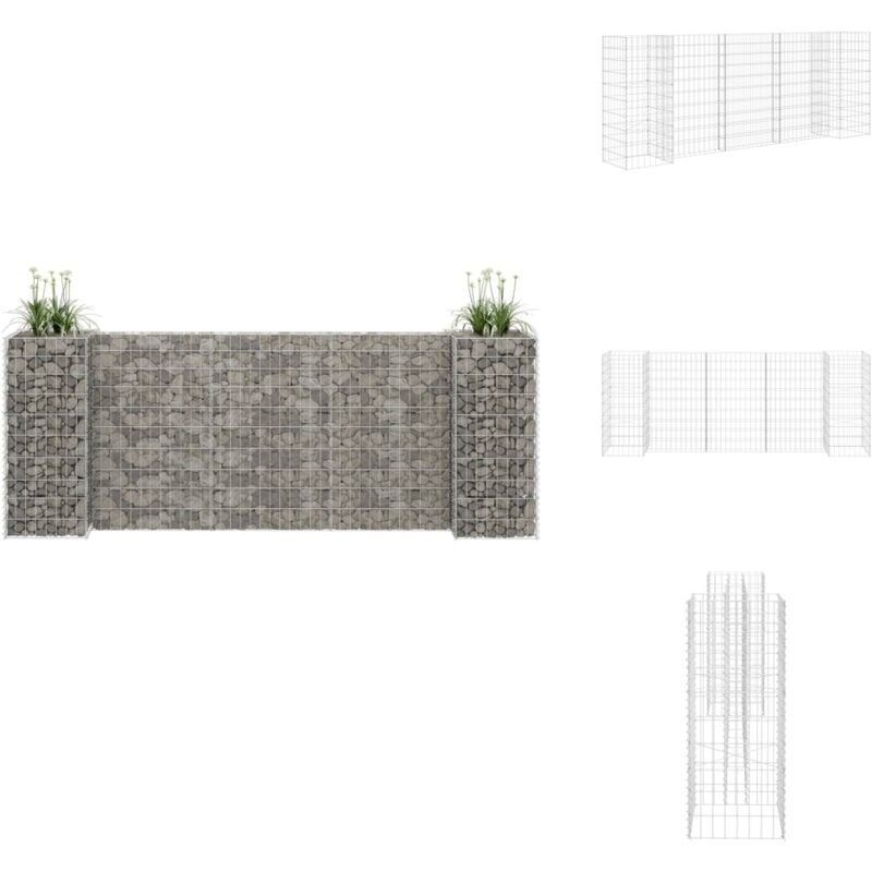 Jardinière à gabion en h Fil d'acier 260x40x100 cm - Jardin - Bordure Jardin - Jardinière Extérieur - Gabion - Pot Plante