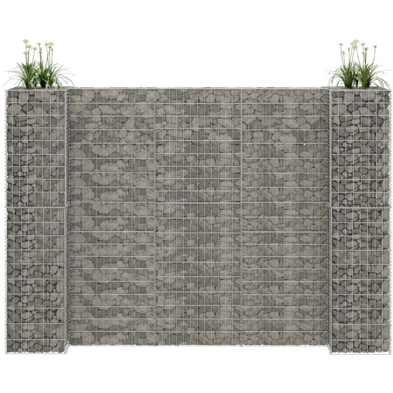 Jardinière à gabion en H Fil d'acier 260x40x180 cm vidaXL