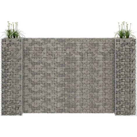 Jardinière à gabion en H Fil d'acier 260x40x150 cm