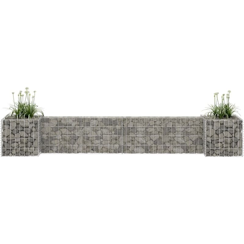 Maisonchic - Jardinière à gabion-Pot de fleur en h Fil d'acier 260x40x40 cm