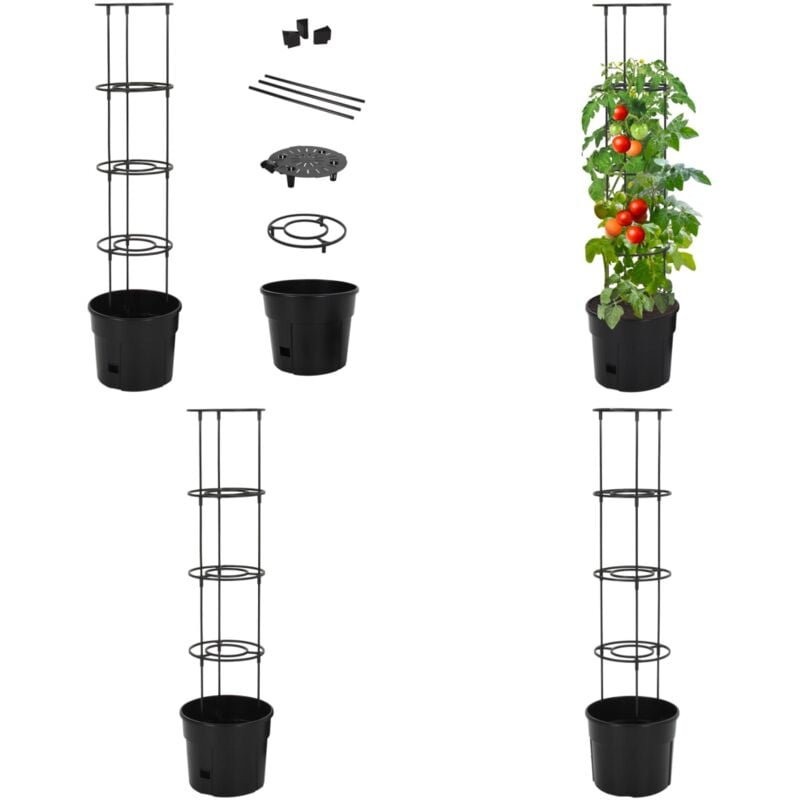 Jardinière à tomate Anthracite Ø29,5x115 cm Polypropylène - Jardinierea Tomate - Jardinière Extérieure - Bac à Plantation - Pots De Fleurs - Pot De