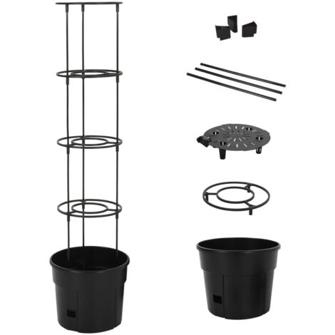 Jardinière à tomate-Pot de fleur Anthracite Ø29,5x115 cm Polypropylène