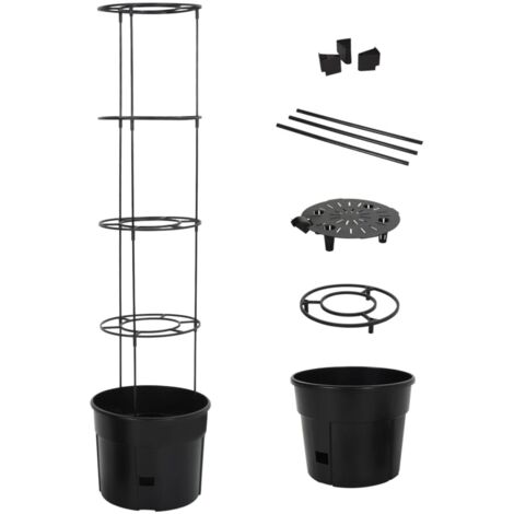 Jardinière à tomate-Pot de fleur Anthracite Ø39x150 cm Polypropylène