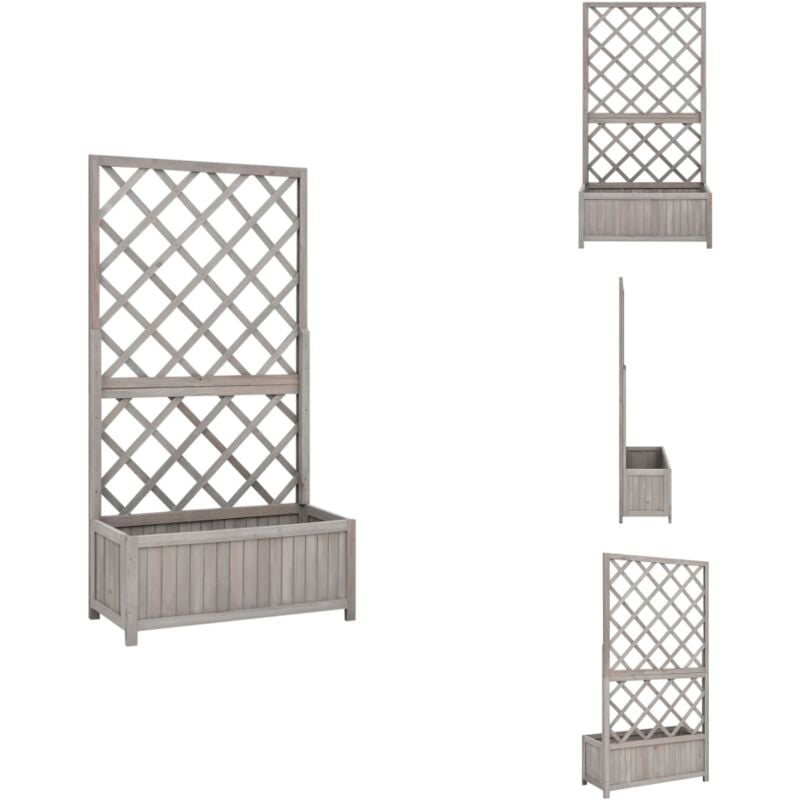 Vidaxl - Jardinière à treillis de jardin Gris 70x30x135 cm Bois de sapin - Jardinière En Bois - Jardinière à Treillis - Pot De Fleurs Extérieur