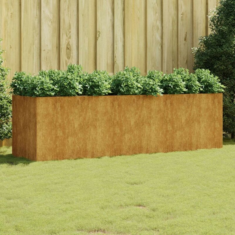Jardinière Acier Corten 280 x 80 x 80 cm. Aspect Rouille, Très tendance. Jardin, Patio, Balcon - Rouille