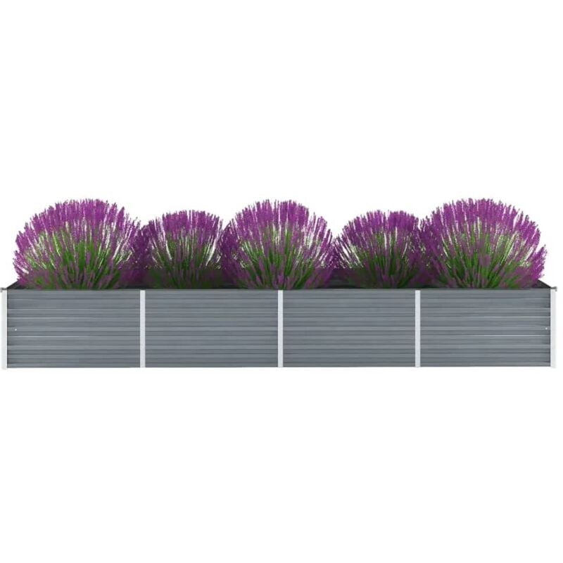 Vidaxl - Lit surélevé de jardin Acier galvanisé 320x80x45 cm Gris
