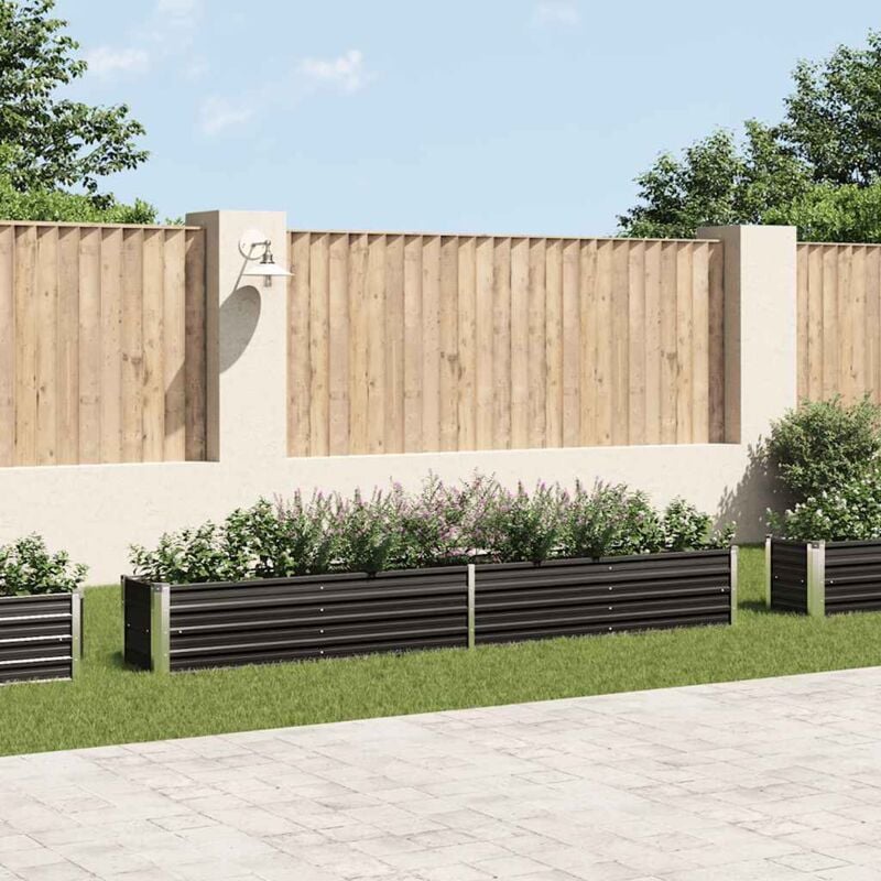 Vidaxl - Lit surélevé de jardin Acier galvanisé 320x40x45 cm Anthracite