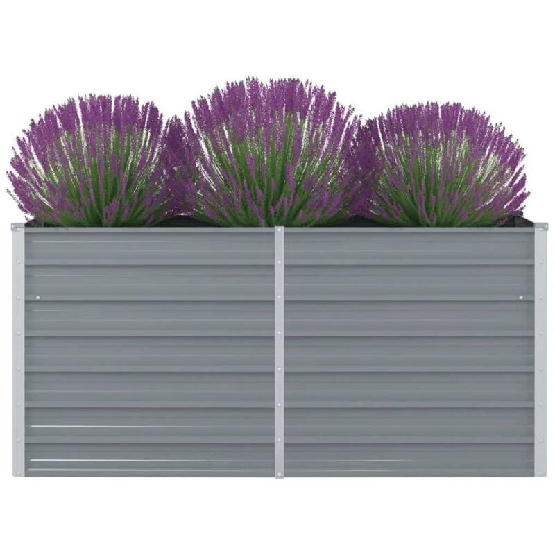 Jardinière 160 x 80 x 77 cm Gris Acier galvanisé