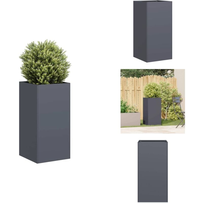 Vidaxl - Jardinière anthracite 40x40x80 cm acier laminé à froid - Jardinière - Jardinières - Pot De Fleurs - Support De Jardinière