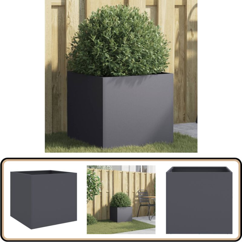 Vidaxl - Jardinière anthracite 42x40x39 cm acier - Jardin - Balcon - Terrasse - Pot De Fleurs - Jardinière