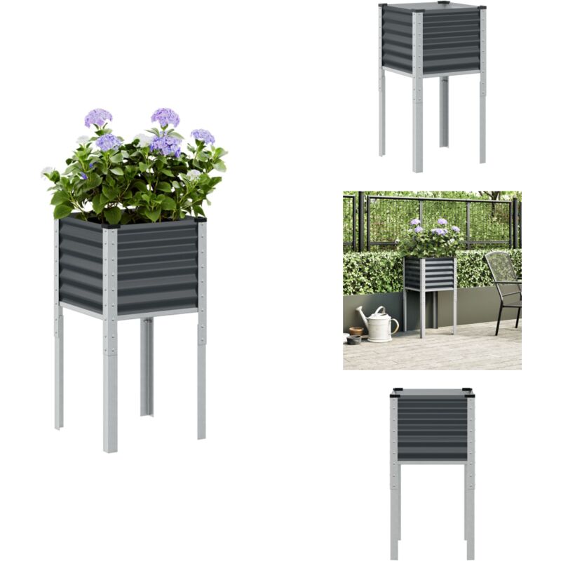 Vidaxl - Jardinière anthracite 45x45x88 cm acier - Jardinière - Jardinières - Jardinière D'extérieur - Jardinière De Terrasse