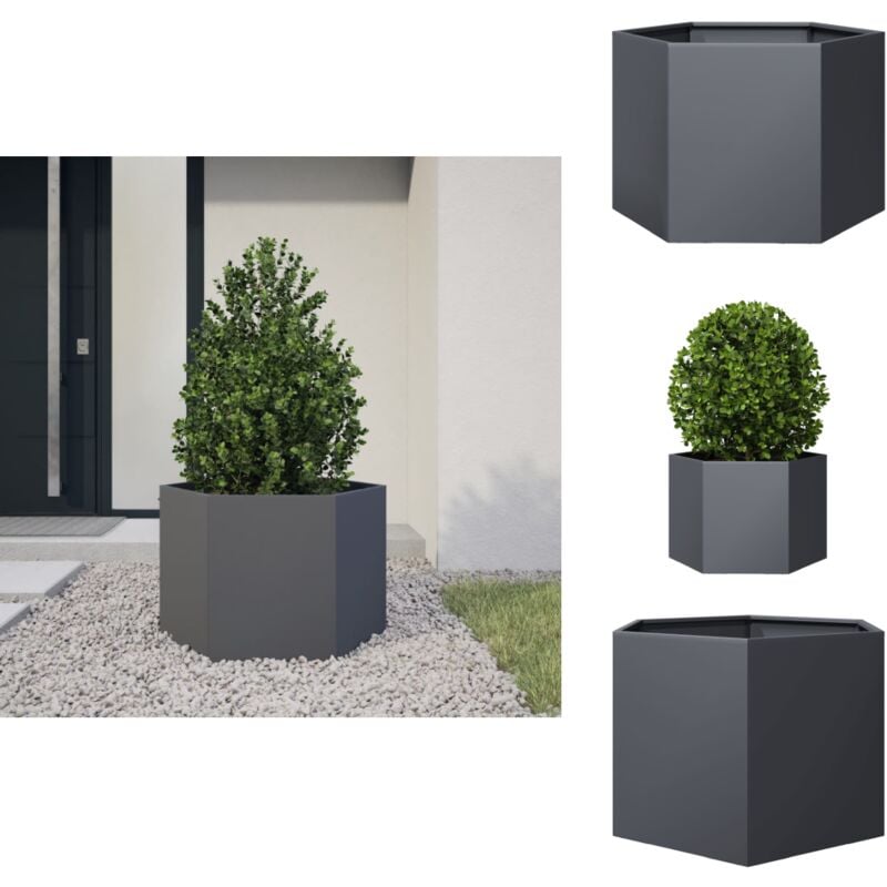 Vidaxl - Jardinière anthracite hexagone 69x60x45 cm acier - Jardinière - Jardinières - Jardinière De Fleurs - Jardinière D'extérieur