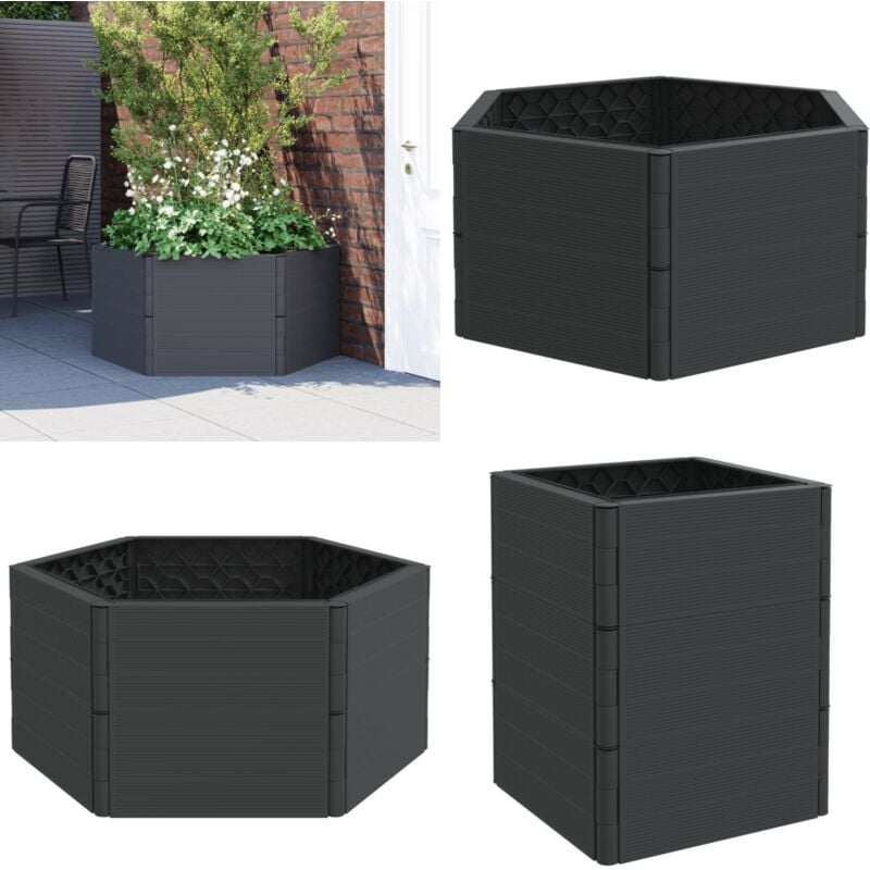 Jardinière anthracite PP - Jardinier - Pots De Fleurs - Jardinerie - Plante - Balcon - Home & Living