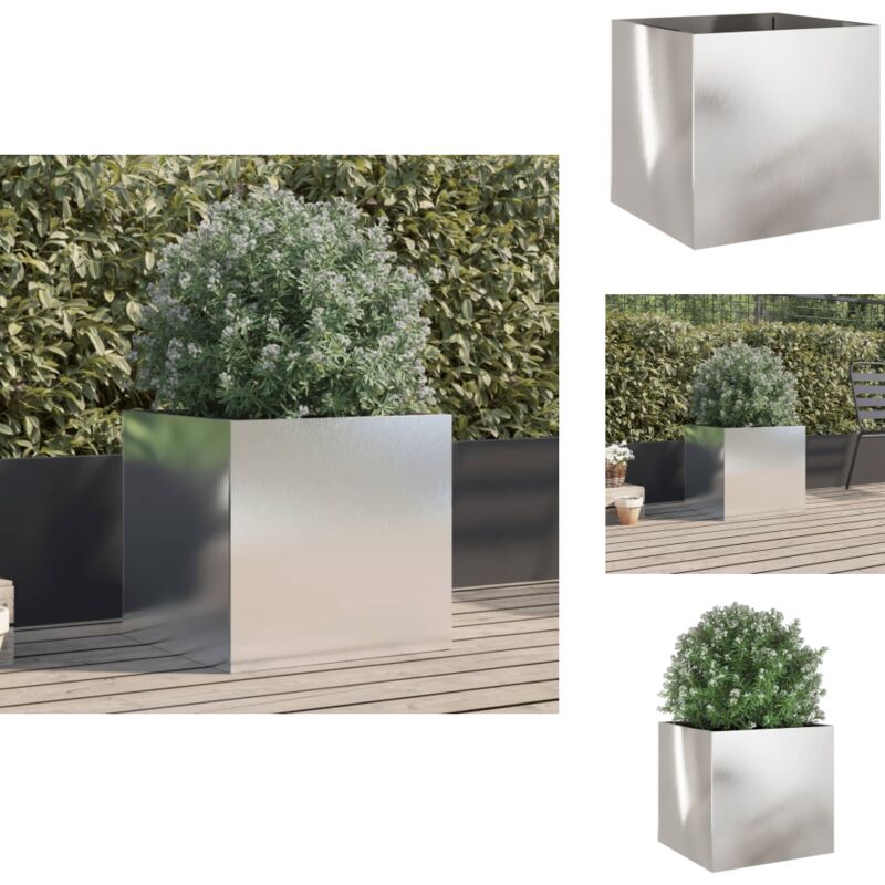 Vidaxl - Jardinière argenté 49x47x46 cm acier inoxydable - Jardinier - Pot De Fleurs - Plante - Extérieur - Balcon