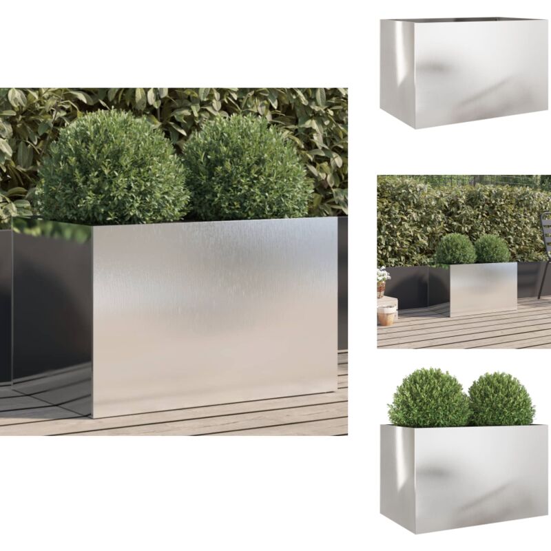 Vidaxl - Jardinière argenté 62x40x39 cm acier inoxydable - Jardinier - Pot De Fleurs - Plante - Extérieur - Balcon