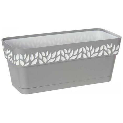 Jardinière auto-arrosante Cloe Gris Plastique (13 x 12 x 29 cm) (13,3 x 12,3 x 29,3 cm)