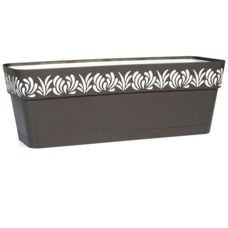 Jardinière auto-arrosante Gaia Anthracite Plastique (19 x 17 x 49,5 cm)