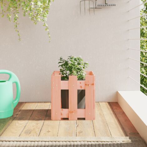 Jardinière avec design de clôture-Pot de fleur 30x30x30 cm Douglas massif