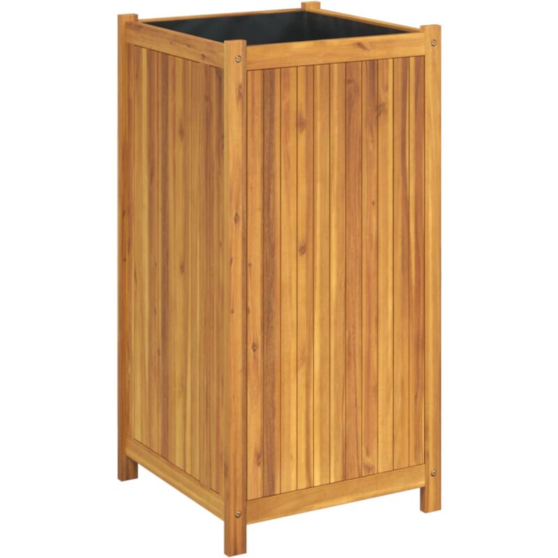 Vidaxl - Jardinière avec doublure 50x50x100 cm bois massif d'acacia