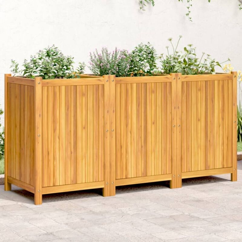 Vidaxl - Jardinière avec doublure 150x50x75 cm bois massif d'acacia