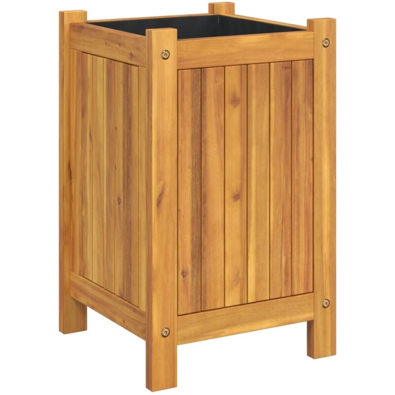 Vidaxl - Jardinière avec doublure 31x31x50 cm bois massif d'acacia